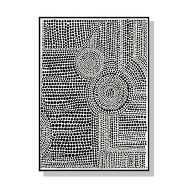 HomeDiscount-Wall Art 50cmx70cm Clustered Dots A Black Frame Canvas