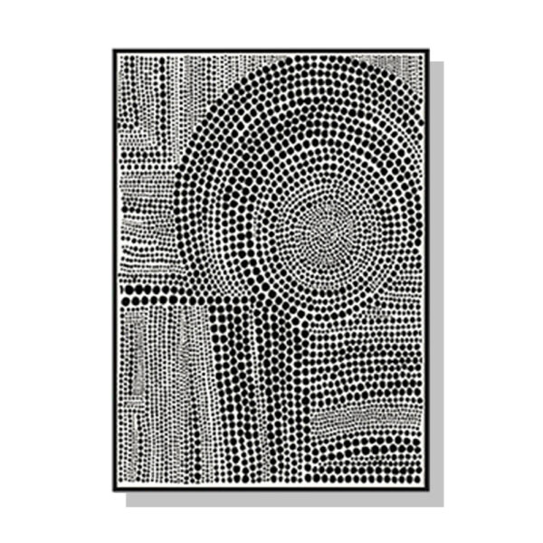 HomeDiscount-Wall Art 50cmx70cm Clustered Dots B Black Frame Canvas