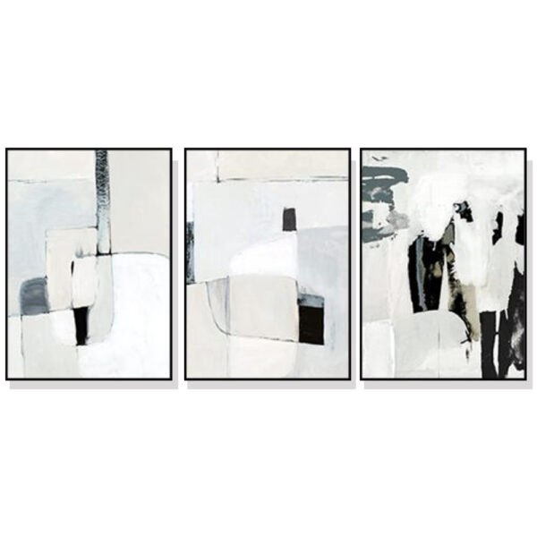 HomeDiscount-Wall Art 60cmx90cm Soft Spoken 3 Sets Black Frame Canvas