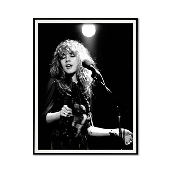 HomeDiscount-Wall Art 90cmx135cm Young Stevie Nicks in Concert Poster  Black Frame Canvas