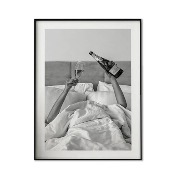 HomeDiscount-Wall Art 60cmx90cm Vintage Fashion Feminist Picture  Black Frame Canvas