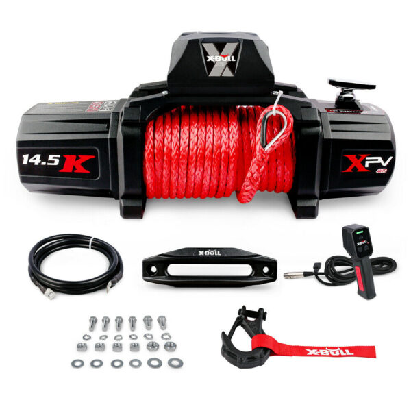 HomeDiscount-Electric Winch 12V Synthetic Rope Wireless 14500LB Remote 4X4 4WD Boat