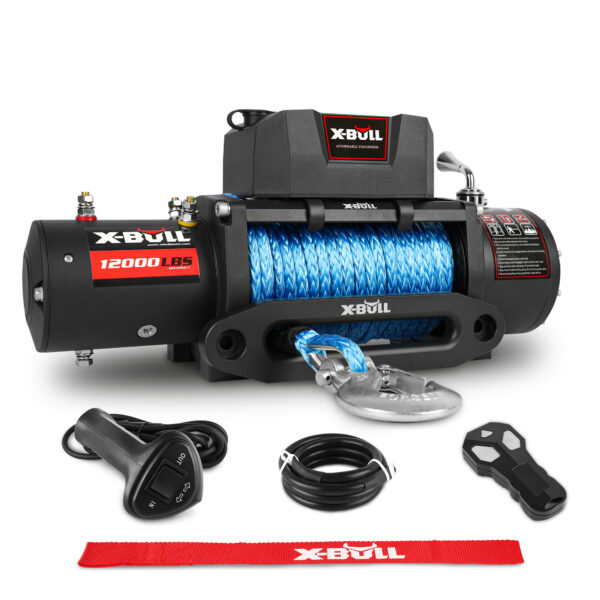 HomeDiscount-Electric Winch 12V 12000LBS/5454kg 26M Synthetic Rope Wireless Remote 4WD 4X4