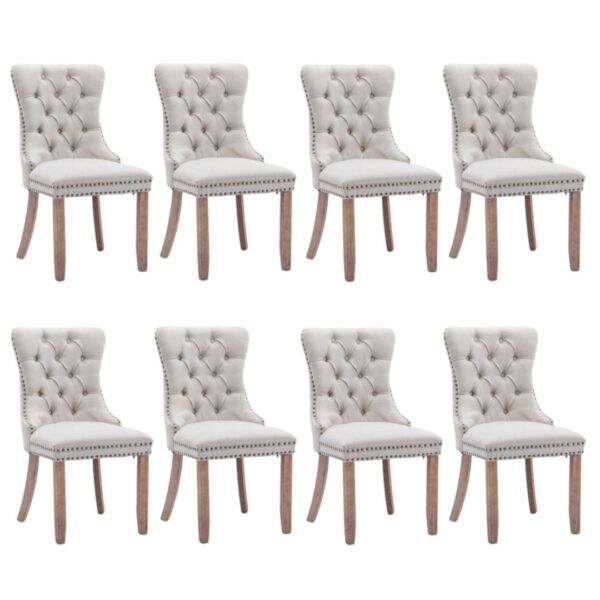 HomeDiscount-8x AADEN Modern Elegant Button-Tufted Upholstered Fabric with Studs Trim and Woo