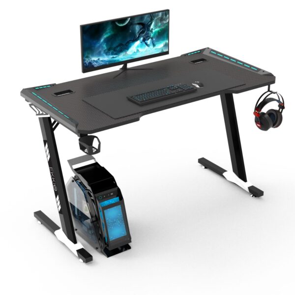 HomeDiscount-RGB Gaming Desk Z Shape Black 100cm