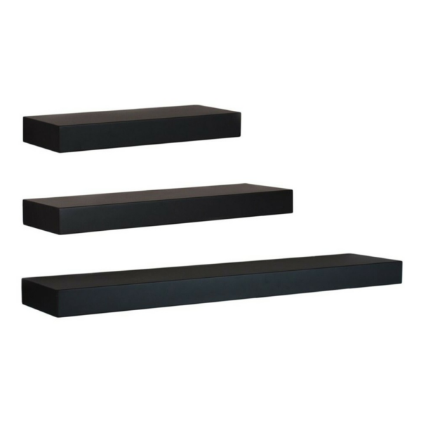 HomeDiscount-Floating Shelf Set of 3 Black