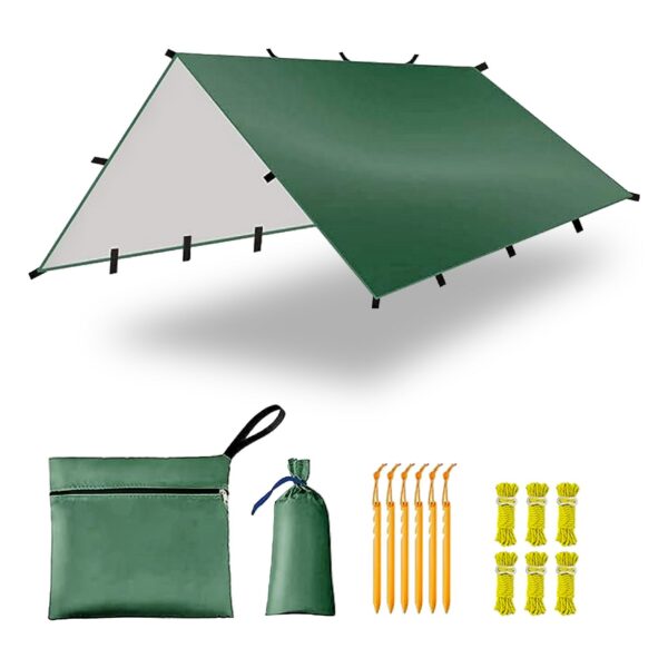 HomeDiscount-3X4m Large Waterproof Camping Tarp Tent (Forest Green)