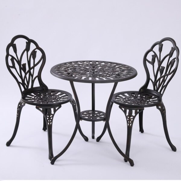 HomeDiscount-2 Seater Dominique Cast Aluminium Bistro Set