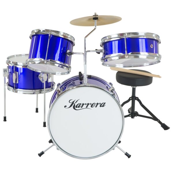 HomeDiscount-Karrera Children's 4pc Drum Kit - Blue