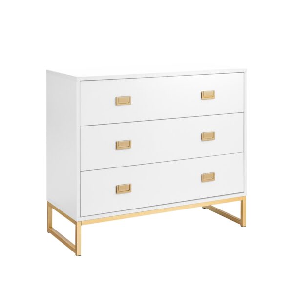 HomeDiscount-Amara Chest Of Drawers Tallboy Dresser - White/gold