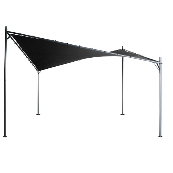 HomeDiscount-3x3m Butterfly Steel Gazebo - Charcoal