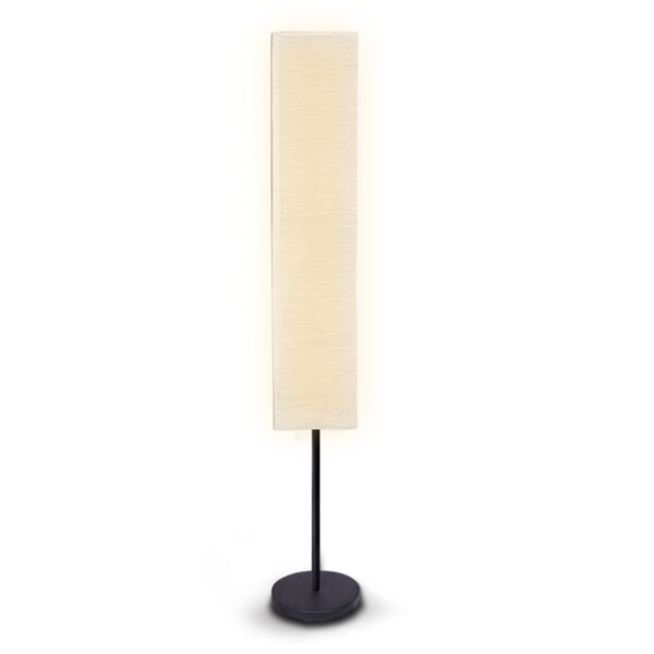 HomeDiscount-Metal Floor Lamp with White Paper Wrinkle Shade Light Stand