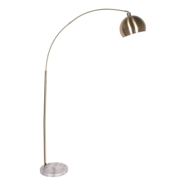 HomeDiscount-Arc Floor Lamp Antique Brass Finish with Marble Base