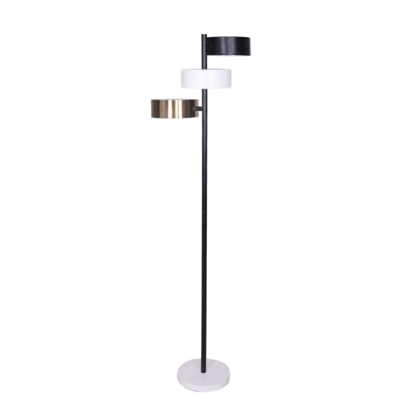 HomeDiscount-Metal Floor Lamp with 3 Swirl Shades