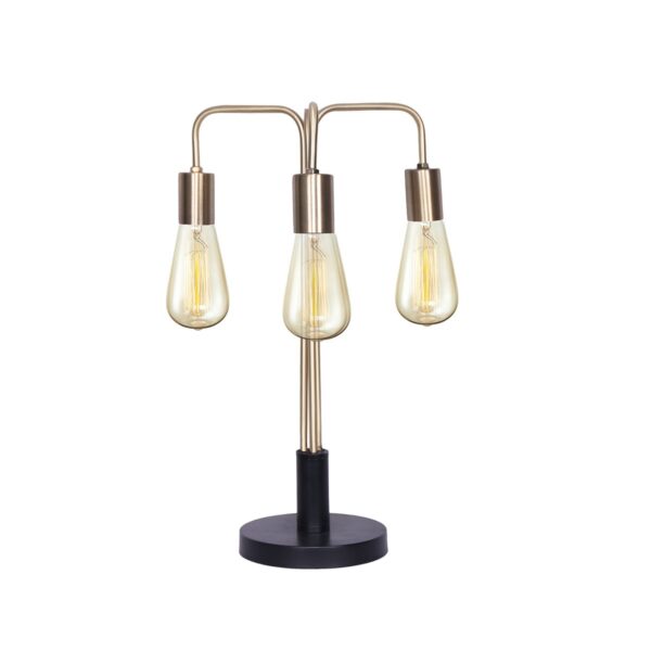 HomeDiscount-Exposed Bulb Industrial Table Lamp