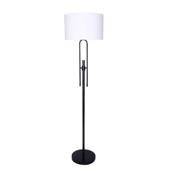 HomeDiscount-Height-Adjustable Metal Floor Lamp Matte Black