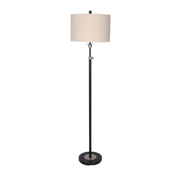 HomeDiscount-Metal Floor Lamp with Cream Drum Shade