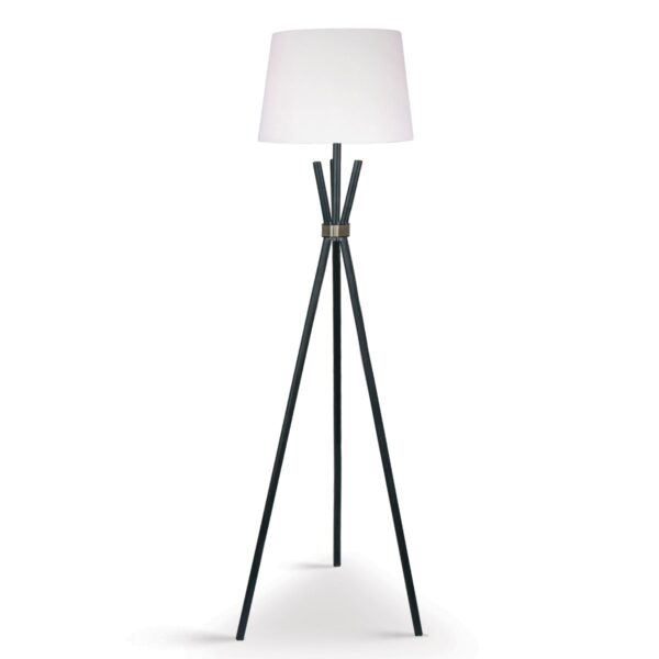 HomeDiscount-Tripod Floor Lamp in Metal and Antique Brass