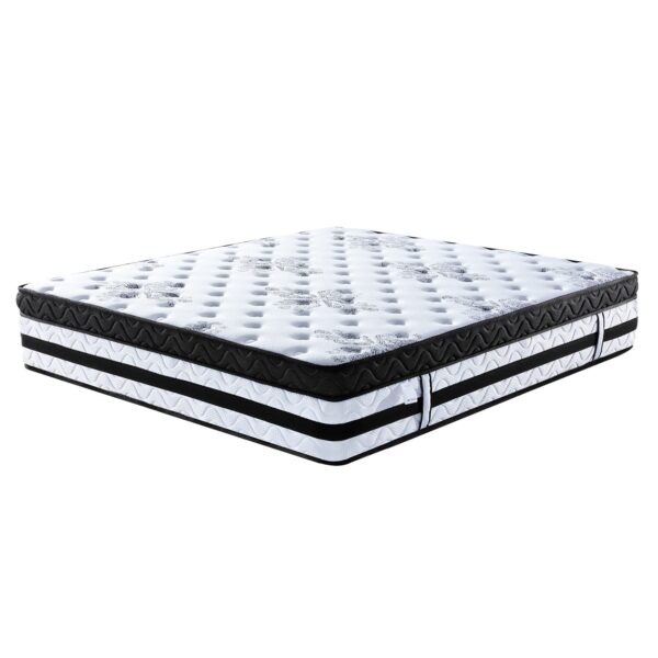 HomeDiscount-Queen Mattress Bed Size Euro Top 5 Zone Spring Foam 34cm Bedding