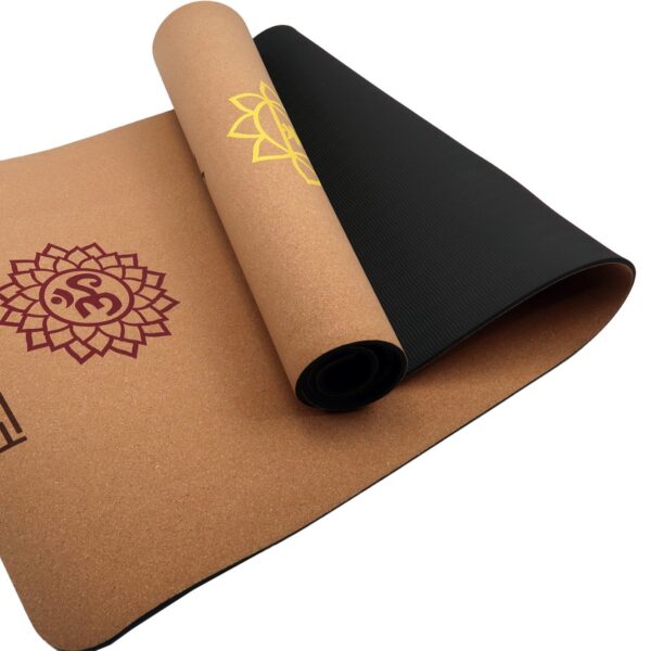 HomeDiscount-Cork Yoga Mat with Carry Straps Home Gym Pilates - Chakras