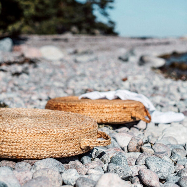 HomeDiscount-Jute Hand Braided natural floor-pallet cushion 60 x 60 x 20 cm