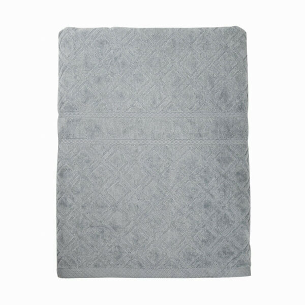 HomeDiscount-Premium Velour Diamond Design Jacquard Bath Towel (Grey)