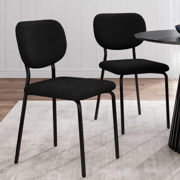 HomeDiscount-Charcoal Charm Armless Dining Chair Duo