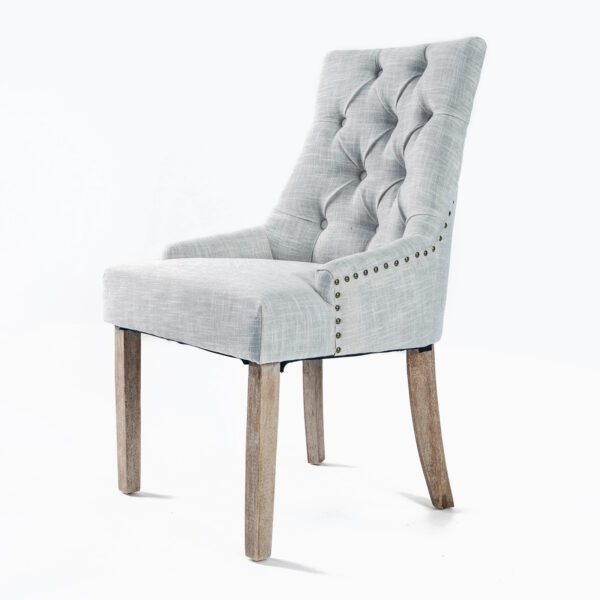 HomeDiscount-French Provincial Dining Chair Oak Leg AMOUR GREY