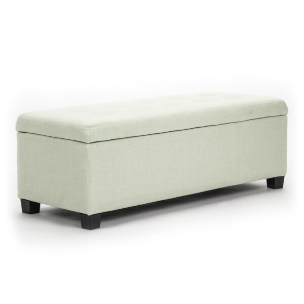 HomeDiscount-Storage Ottoman Stool 102cm Fabric LIGHT GREEN