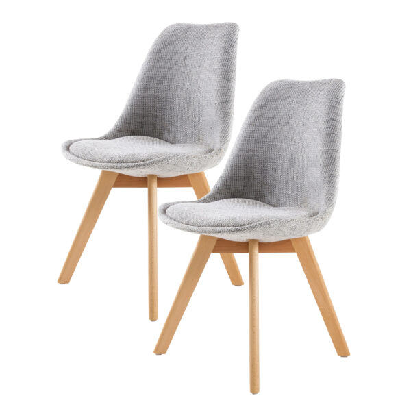 HomeDiscount-2X Retro Dining Cafe Chair Padded Seat GREY