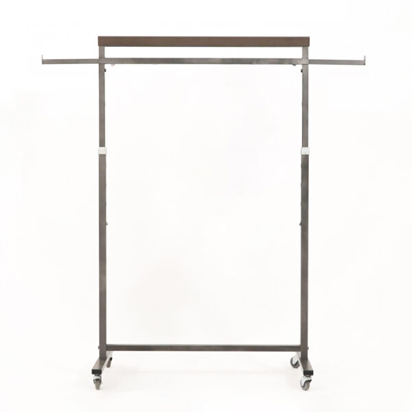 HomeDiscount-Clothes Rack Coat Stand Hanging Adjustable Rollable Steel PEARL GREY