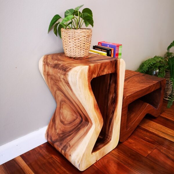 HomeDiscount-Side table  coffee table or entrance corner table-hand crafted from solid wood