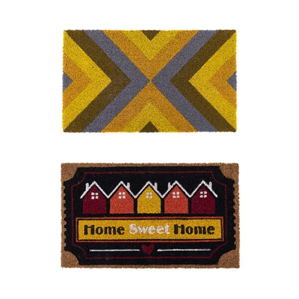 HomeDiscount-YES4HOMES 2 x Doormat for Front Door Entryway Cursive Natural Coconut Coir Floor