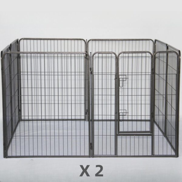 HomeDiscount-16 Panels 100 cm Heavy Duty Pet Dog Cat Puppy Rabbit Exercise Playpen Fence