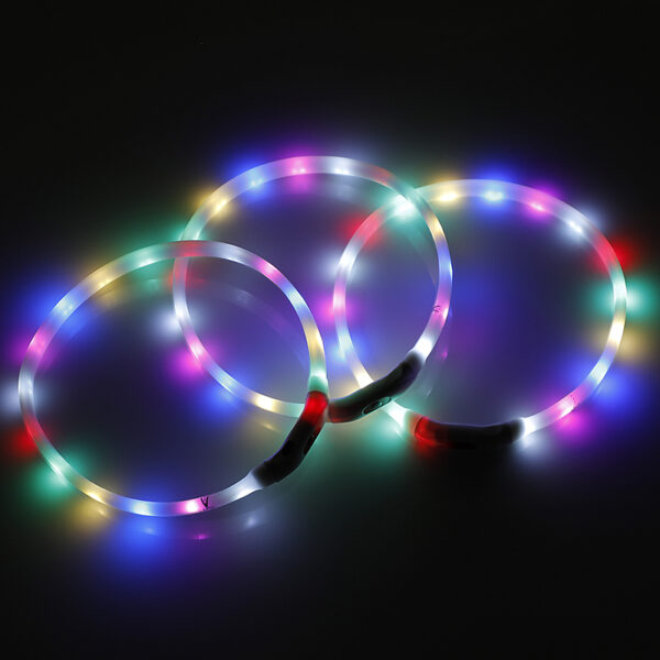 HomeDiscount-2 X  Small 40CM LED Dog Collar USB Rechargeable Night Glow Flashing Light Up Saf