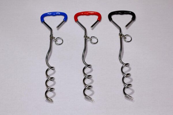 HomeDiscount-2 X Pet Dog Puppy Chrome Plated Corkscrew Spiral Tie Out Stake