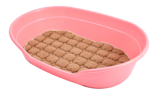 HomeDiscount-Pet Bed Large Plastic Dog Bedding Sleeping Resting Washable Basket Pink