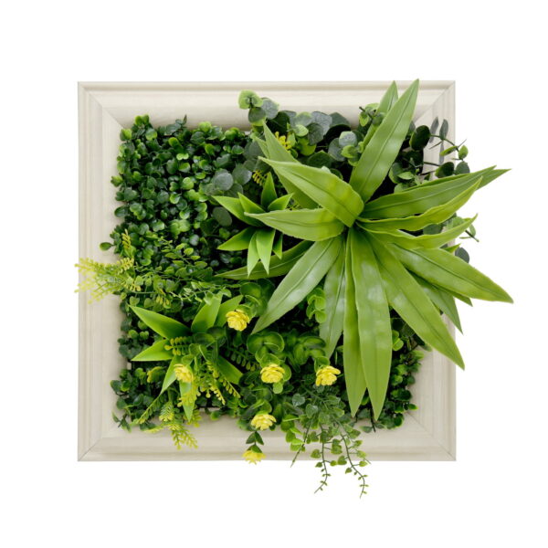 HomeDiscount-YES4HOMES 3D Green Artificial Plants Wall Panel Flower Wall With Frame Vertical