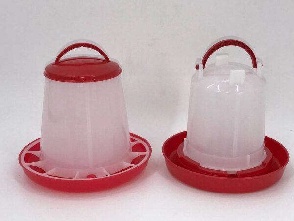 HomeDiscount-Small Poultry Bird Chicken Water Drinker 1 L & 1 kg Food Feeder Grain Seed Set