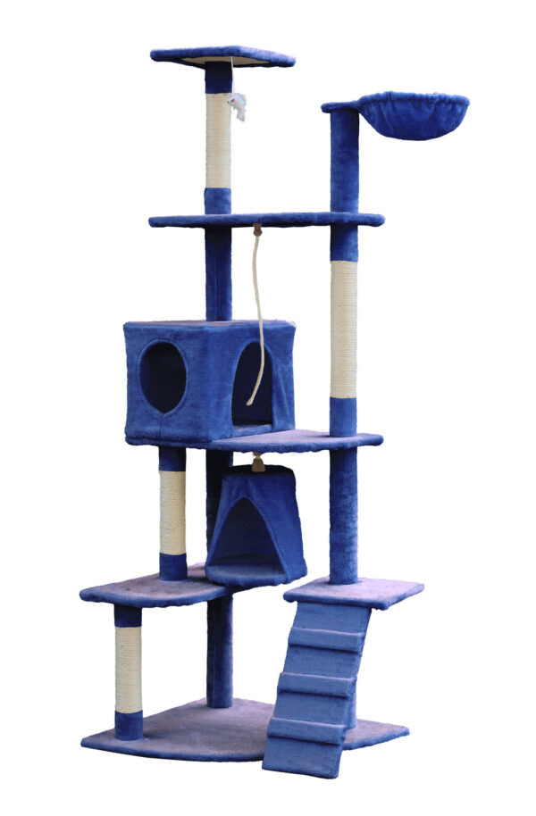 HomeDiscount-193cm Cat Scratching Tree Post Sisal Pole Scratching Post Scratcher Tower Condo