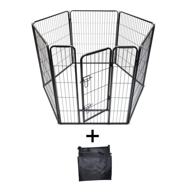 HomeDiscount-6 Panels 100 cm Heavy Duty Pet Dog Cat Puppy Rabbit Exercise Playpen Fence Exte