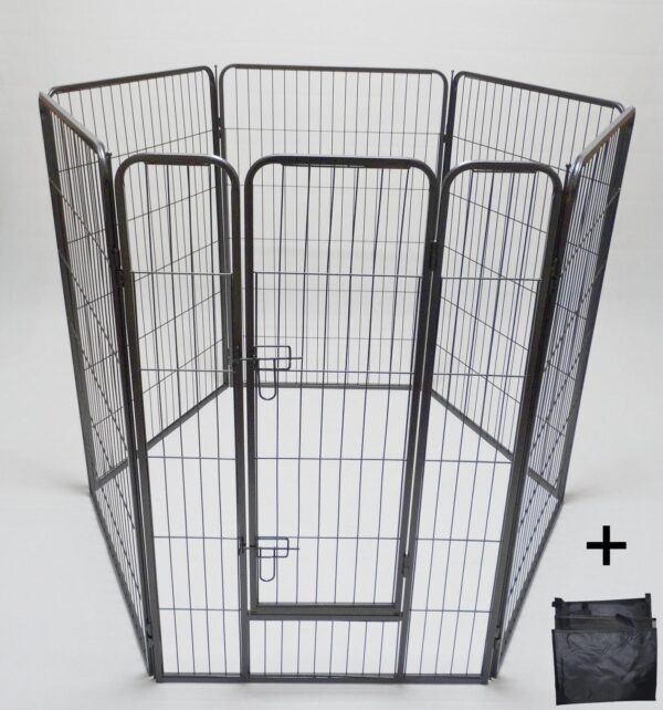 HomeDiscount-6 Panel 120 cm Heavy Duty Pet Dog Cat Rabbit Playpen Fence With Cover