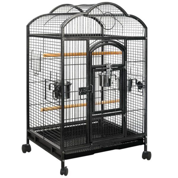 HomeDiscount-Bird Budgie Cage Parrot Aviary Carrier With Wheel