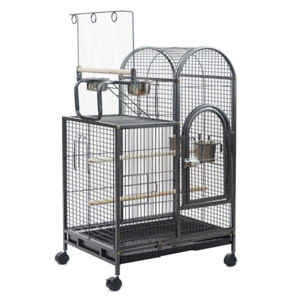 HomeDiscount-Large Bird Budgie Cage Parrot Aviary Carrier With Wheel