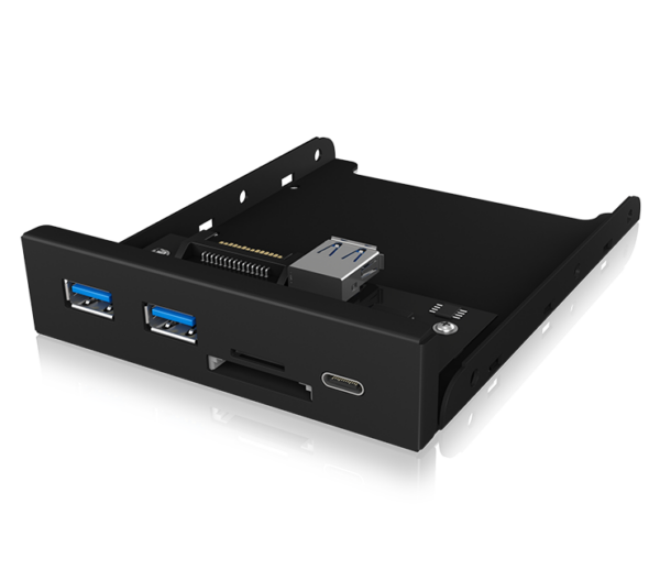 HomeDiscount-ICY BOX IB-HUB1417-i3 Frontpanel with USB 3.0 Type-C and Type-A hub with card re