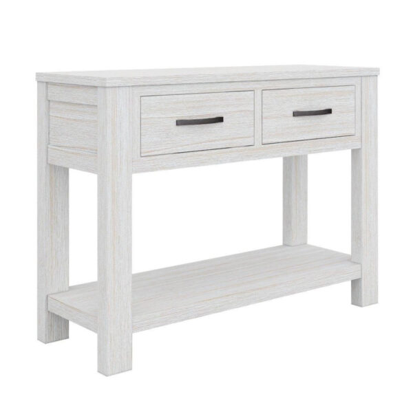 HomeDiscount-Foxglove Console Hallway Entry Table 110cm Solid Mt Ash Timber Wood - White