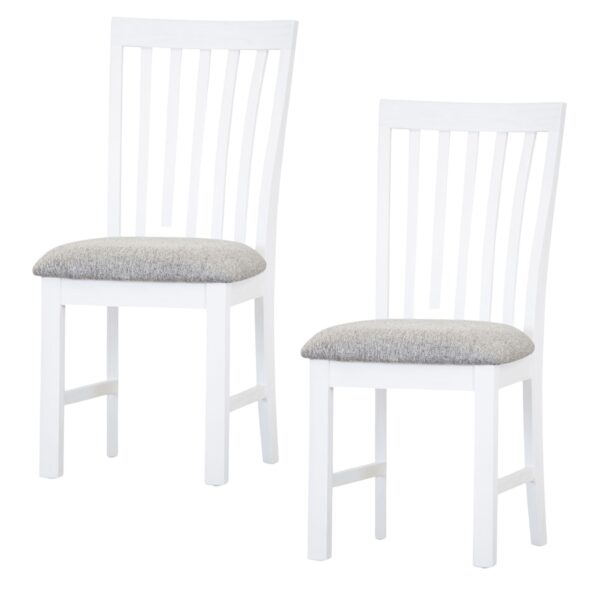 HomeDiscount-Laelia Dining Chair Set of 2 Solid Acacia Timber Wood Coastal Furniture - White