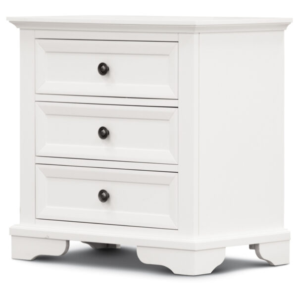 HomeDiscount-Celosia Bedside Table 3 Drawers Storage Cabinet Nightstand End Tables - White