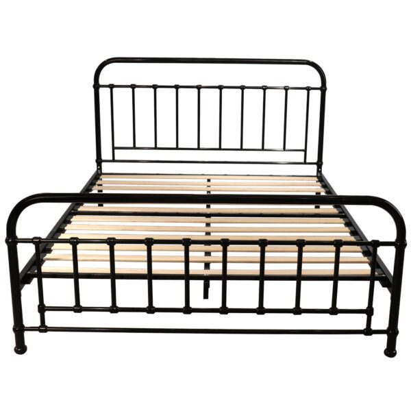 HomeDiscount-Metallica Double Bed Size Metal Frame Platform Mattress Base - Black