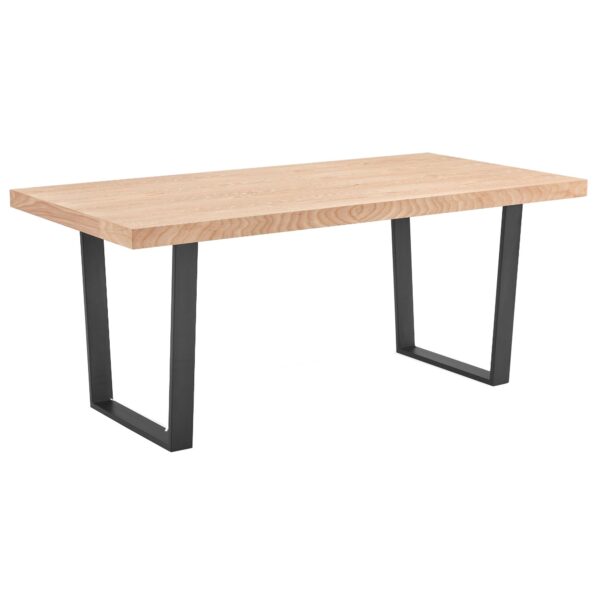 HomeDiscount-Petunia  Dining Table 180cm Elm Timber Wood Black Metal Leg - Natural